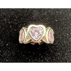 RL 925 Hearts Bead Charm Sterling Italy Pink Silver